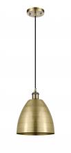 Innovations Lighting 516-1P-AB-MBD-9-AB - Bristol - 1 Light - 9 inch - Antique Brass - Cord hung - Mini Pendant