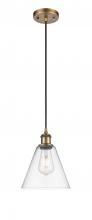 Innovations Lighting 516-1P-BB-GBC-82 - Berkshire - 1 Light - 8 inch - Brushed Brass - Cord hung - Mini Pendant