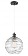 Innovations Lighting 516-1P-BK-G1213-10 - Athens Deco Swirl - 1 Light - 10 inch - Matte Black - Cord hung - Mini Pendant