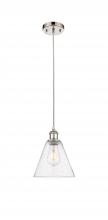 Innovations Lighting 516-1P-PN-GBC-84 - Berkshire - 1 Light - 8 inch - Polished Nickel - Cord hung - Mini Pendant