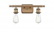 Innovations Lighting 516-2W-BB - Bare Bulb - 2 Light - 16 inch - Brushed Brass - Bath Vanity Light