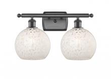 Innovations Lighting 516-2W-OB-G1216-8WM - White Mouchette - 2 Light - 18 inch - Oil Rubbed Bronze - Bath Vanity Light