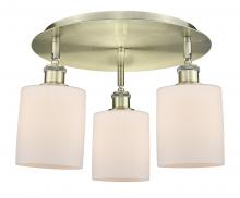 Innovations Lighting 516-3C-AB-G111 - Cobbleskill - 3 Light - 17 inch - Antique Brass - Flush Mount