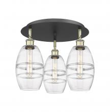 Innovations Lighting 516-3C-BAB-G557-6CL - Vaz - 3 Light - 18 inch - Black Antique Brass - Flush Mount