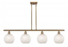 Innovations Lighting 516-4I-BB-G1216-8WM - White Mouchette - 4 Light - 48 inch - Brushed Brass - Stem Hung - Island Light