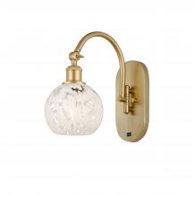 Innovations Lighting 518-1W-SG-G1216-6WM - White Mouchette - 1 Light - 6 inch - Satin Gold - Sconce