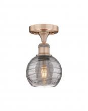 Innovations Lighting 616-1F-AC-G1213-6SM - Athens Deco Swirl - 1 Light - 6 inch - Antique Copper - Semi-Flush Mount