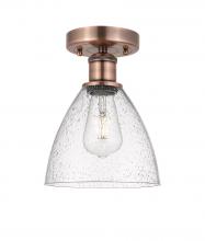 Innovations Lighting 616-1F-AC-GBD-754 - Bristol - 1 Light - 8 inch - Antique Copper - Semi-Flush Mount