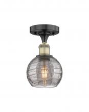 Innovations Lighting 616-1F-BAB-G1213-6SM - Athens Deco Swirl - 1 Light - 6 inch - Black Antique Brass - Semi-Flush Mount