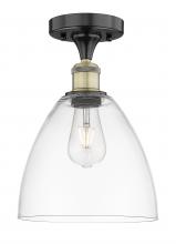 Innovations Lighting 616-1F-BAB-GBD-92 - Bristol - 1 Light - 9 inch - Black Antique Brass - Semi-Flush Mount