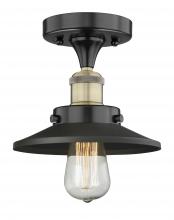 Innovations Lighting 616-1F-BAB-M6-BK - Edison - 1 Light - 8 inch - Black Antique Brass - Semi-Flush Mount
