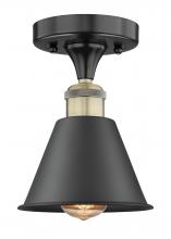 Innovations Lighting 616-1F-BAB-M8-BK - Edison - 1 Light - 7 inch - Black Antique Brass - Semi-Flush Mount