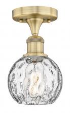 Innovations Lighting 616-1F-BB-G1215-6 - Athens Water Glass - 1 Light - 6 inch - Brushed Brass - Semi-Flush Mount