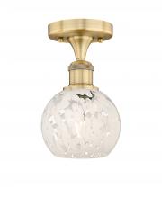 Innovations Lighting 616-1F-BB-G1216-6WM - White Mouchette - 1 Light - 6 inch - Brushed Brass - Semi-Flush Mount