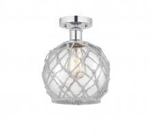 Innovations Lighting 616-1F-PC-G122-8RW - Farmhouse Rope - 1 Light - 8 inch - Polished Chrome - Semi-Flush Mount