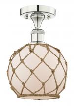 Innovations Lighting 616-1F-PN-G121-8RB - Farmhouse Rope - 1 Light - 8 inch - Polished Nickel - Semi-Flush Mount