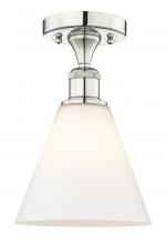 Innovations Lighting 616-1F-PN-GBC-81 - Berkshire - 1 Light - 8 inch - Polished Nickel - Semi-Flush Mount