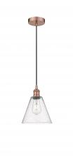 Innovations Lighting 616-1P-AC-GBC-84 - Berkshire - 1 Light - 8 inch - Antique Copper - Cord hung - Mini Pendant