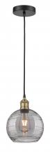 Innovations Lighting 616-1P-BAB-G1213-8SM - Athens Deco Swirl - 1 Light - 8 inch - Black Antique Brass - Cord hung - Mini Pendant