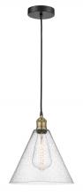 Innovations Lighting 616-1P-BAB-GBC-124-LED - Berkshire - 1 Light - 12 inch - Black Antique Brass - Cord hung - Mini Pendant