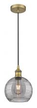 Innovations Lighting 616-1P-BB-G1213-8SM - Athens Deco Swirl - 1 Light - 8 inch - Brushed Brass - Cord hung - Mini Pendant