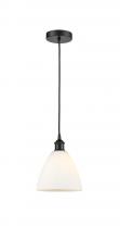 Innovations Lighting 616-1P-BK-GBD-751 - Bristol - 1 Light - 8 inch - Matte Black - Cord hung - Mini Pendant