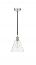 Innovations Lighting 616-1P-PN-GBC-82 - Berkshire - 1 Light - 8 inch - Polished Nickel - Cord hung - Mini Pendant