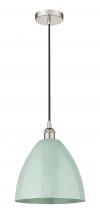 Innovations Lighting 616-1P-PN-MBD-12-SF - Plymouth - 1 Light - 12 inch - Polished Nickel - Cord hung - Mini Pendant