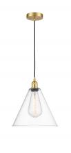 Innovations Lighting 616-1P-SG-GBC-122-LED - Berkshire - 1 Light - 12 inch - Satin Gold - Cord hung - Mini Pendant