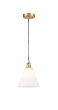 Innovations Lighting 616-1P-SG-GBC-81-LED - Berkshire - 1 Light - 8 inch - Satin Gold - Cord hung - Mini Pendant