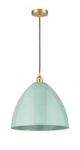 Innovations Lighting 616-1P-SG-MBD-16-SF - Plymouth - 1 Light - 16 inch - Satin Gold - Cord hung - Mini Pendant