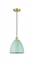 Innovations Lighting 616-1P-SG-MBD-9-SF - Plymouth - 1 Light - 9 inch - Satin Gold - Cord hung - Mini Pendant