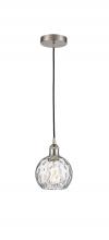 Innovations Lighting 616-1P-SN-G1215-6 - Athens Water Glass - 1 Light - 6 inch - Brushed Satin Nickel - Cord hung - Mini Pendant