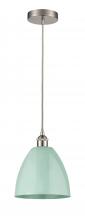 Innovations Lighting 616-1P-SN-MBD-9-SF-LED - Plymouth - 1 Light - 9 inch - Brushed Satin Nickel - Cord hung - Mini Pendant