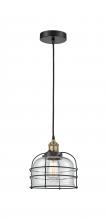 Innovations Lighting 616-1PH-BAB-G72-CE - Bell Cage - 1 Light - 9 inch - Black Antique Brass - Mini Pendant