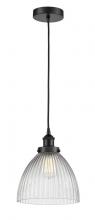 Innovations Lighting 616-1PH-BK-G222 - Seneca Falls - 1 Light - 10 inch - Matte Black - Cord hung - Mini Pendant