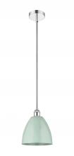 Innovations Lighting 616-1S-PC-MBD-9-SF - Plymouth - 1 Light - 9 inch - Polished Chrome - Cord hung - Mini Pendant