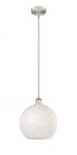 Innovations Lighting 616-1S-SN-G1216-12WM - White Mouchette - 1 Light - 12 inch - Brushed Satin Nickel - Stem Hung - Mini Pendant