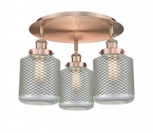 Innovations Lighting 916-3C-AC-G262 - Edison - 3 Light - 18 inch - Antique Copper - Flush Mount