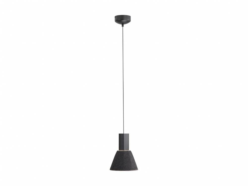 Faroe 8" LED Pendant in Flecked Black/Grey