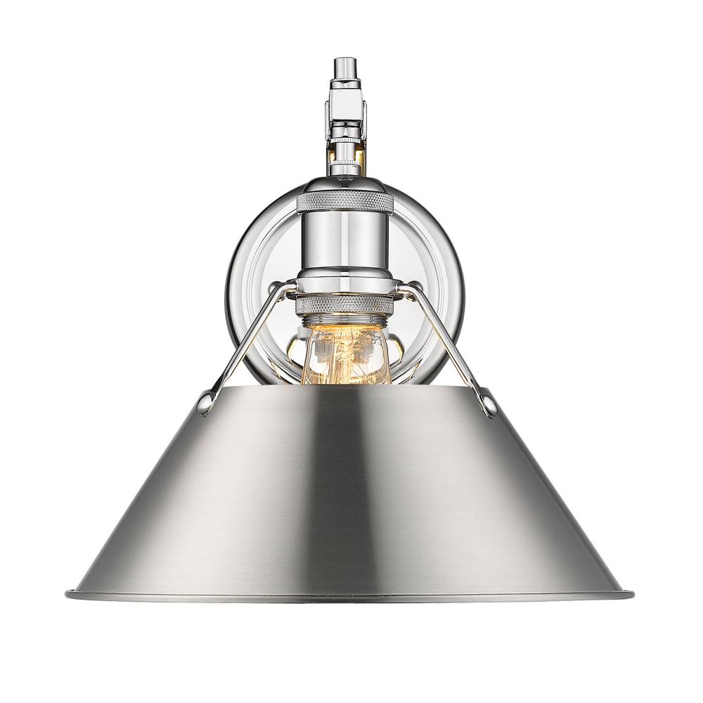 Orwell 1-Light Wall Sconce in Chrome with Pewter