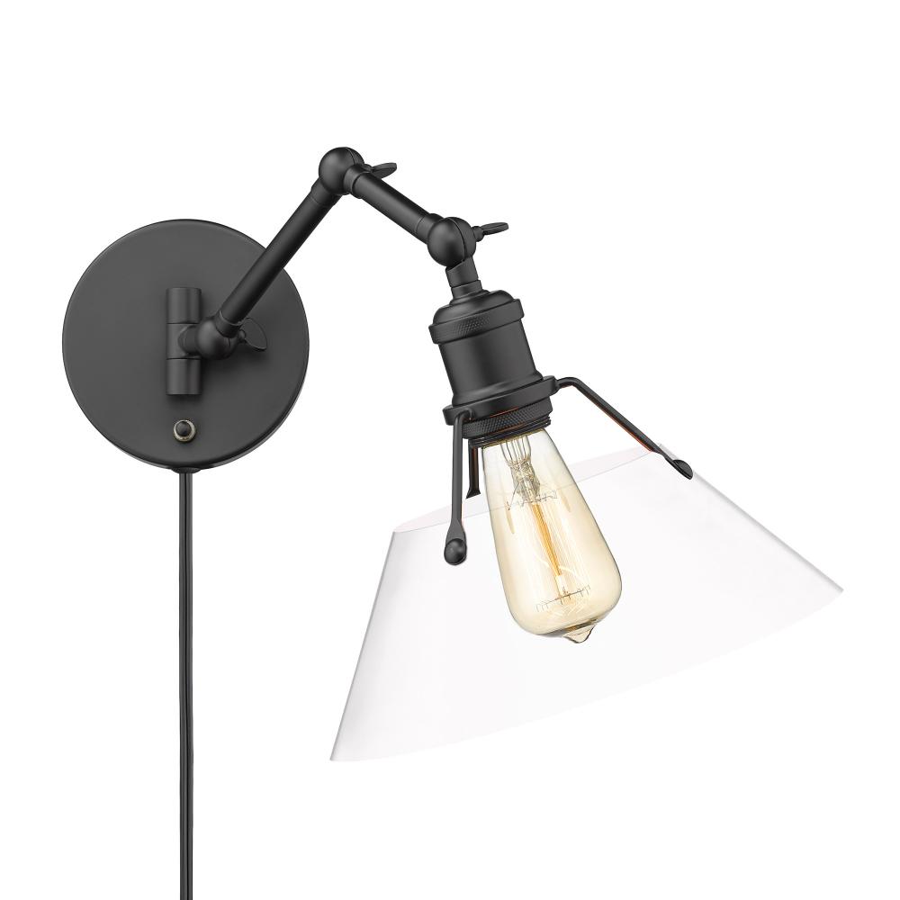 Orwell Articulating Wall Sconce in Matte Black with Clear Glass