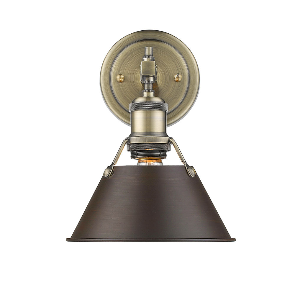 Orwell 1-Light Bath Vanity in Aged Brass with Rubbed Bronze