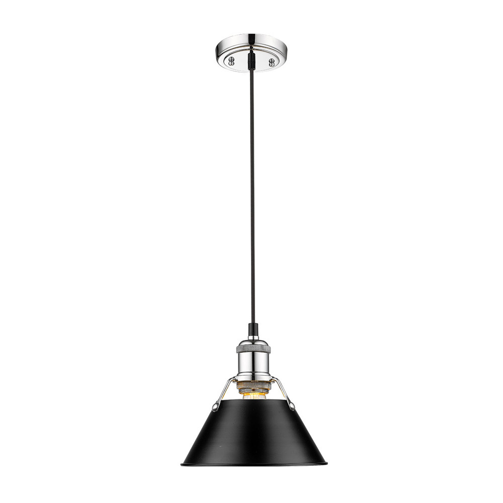 Orwell CH Small Pendant - 7" in Chrome with Matte Black shade