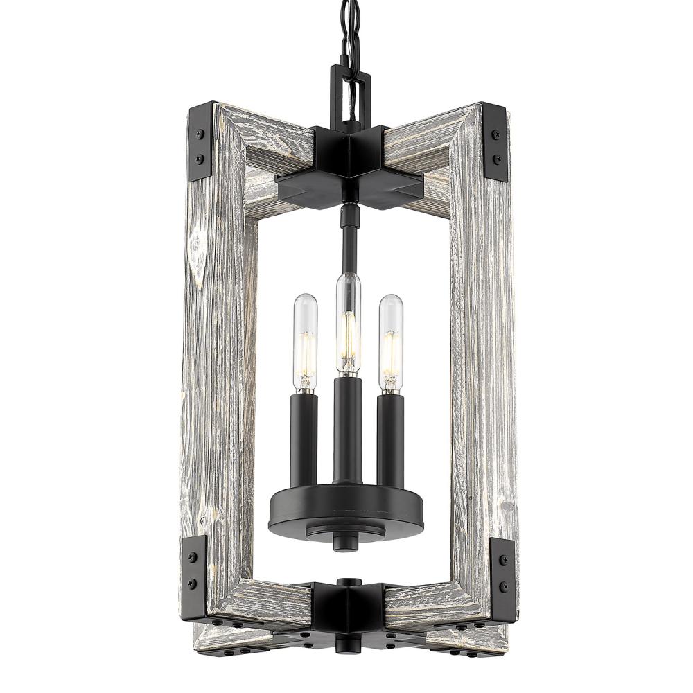 Lowell 3-Light Pendant in Matte Black