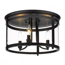 Golden 1157-FM BLK - Payton Flush Mount in Matte Black with Clear Glass