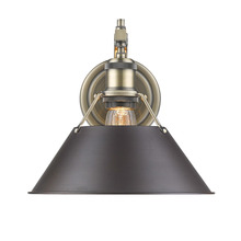 Golden 3306-1W AB-RBZ - Orwell 1-Light Wall Sconce in Aged Brass with Rubbed Bronze