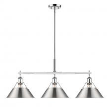 Golden 3306-LP CH-PW - Orwell 3-Light Linear Pendant in Chrome with Pewter