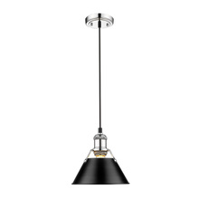 Golden 3306-S CH-BLK - Orwell CH Small Pendant - 7" in Chrome with Matte Black shade