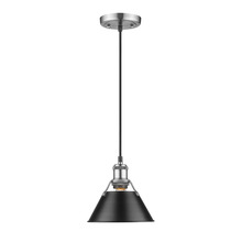 Golden 3306-S PW-BLK - Orwell 7.5" Wide Small Pendant in Pewter with Matte Black